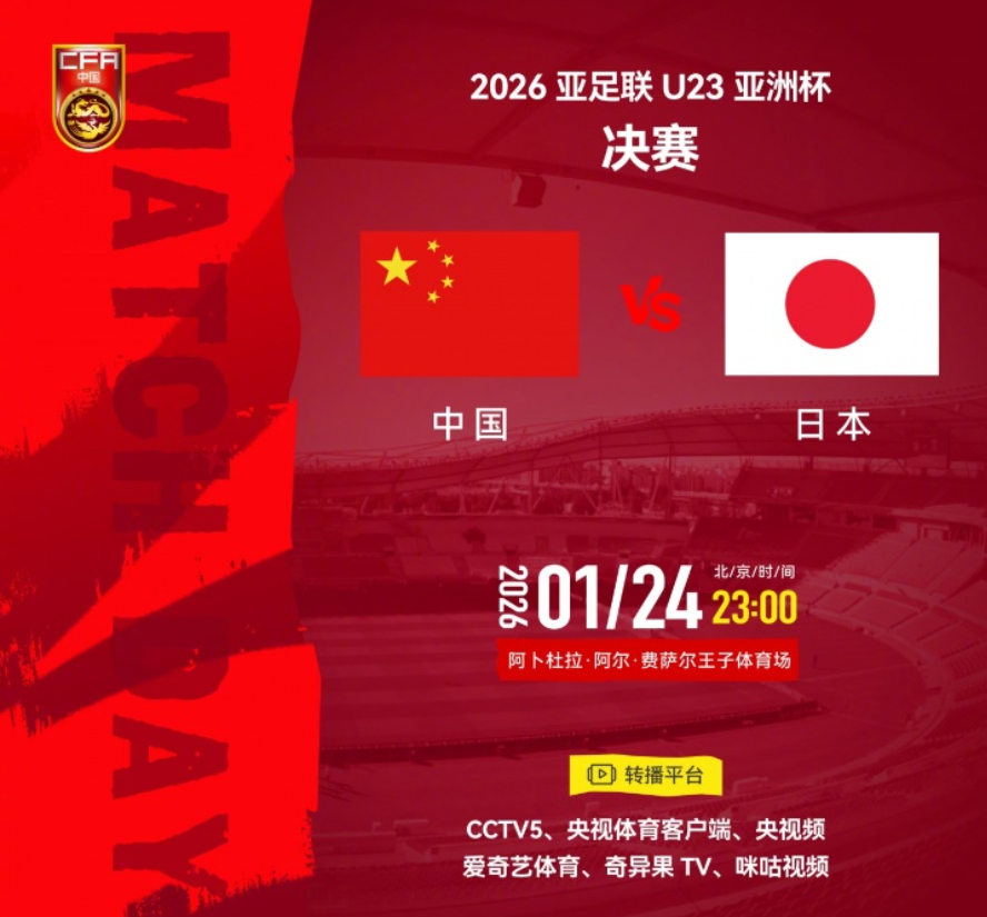 开云登录入口-U23亚洲杯24日赛程：冠军诞生！中国队传来2个好消息，赢日本有戏